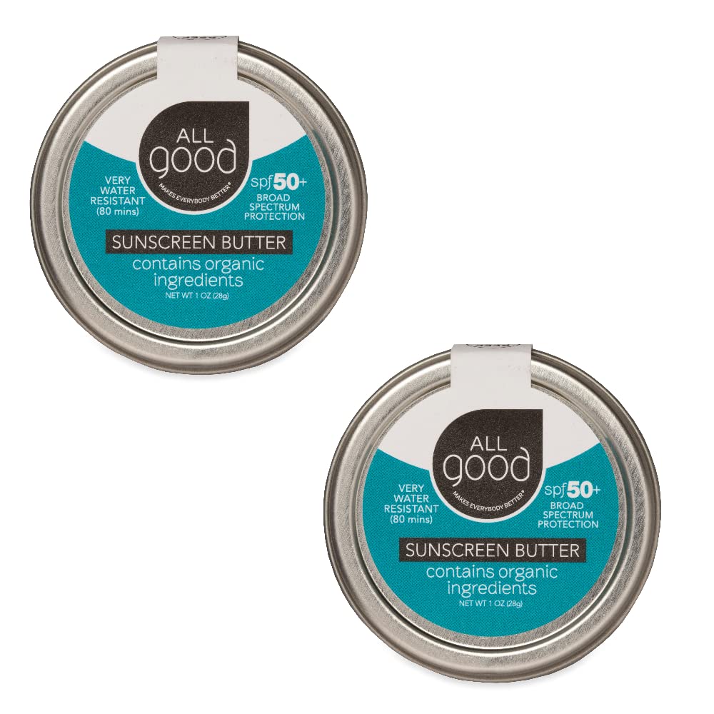 All Good Zinc Butter Sunscreen - Travel Size, Zinc Oxide Face, Nose, Ears Sunscreen, Uva/Uvb Broad Spectrum Spf 50+ Water Resist