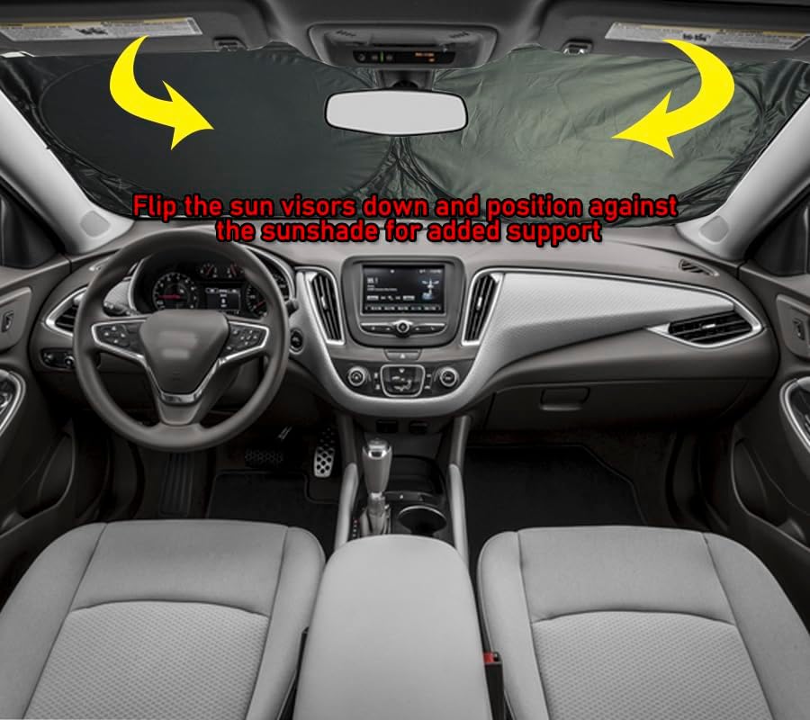 Gven- The Original Patented Car Eyes Windshield Sun Shade 2025 Pink Car Accessories for Women Shades for Front Window Girly Windshield Cover Sunshades for Summer Heat Portection(Red, S)