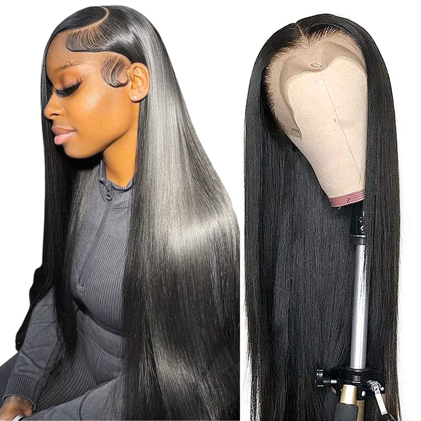 Tobasew 13X6 Straight Lace Front Wigs Human Hair Hd Transparent Lace Frontal Human Hair Wigs For Women Glueless Wigs Human Hair