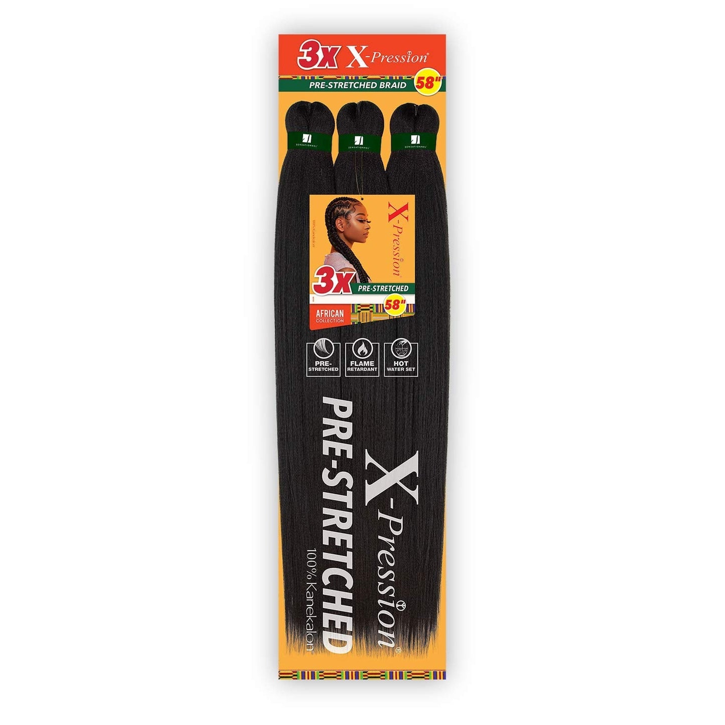 Sensationnel Braids Xpression 3X Pre-Stretched Braid 58'' (3-Pack, 99J)