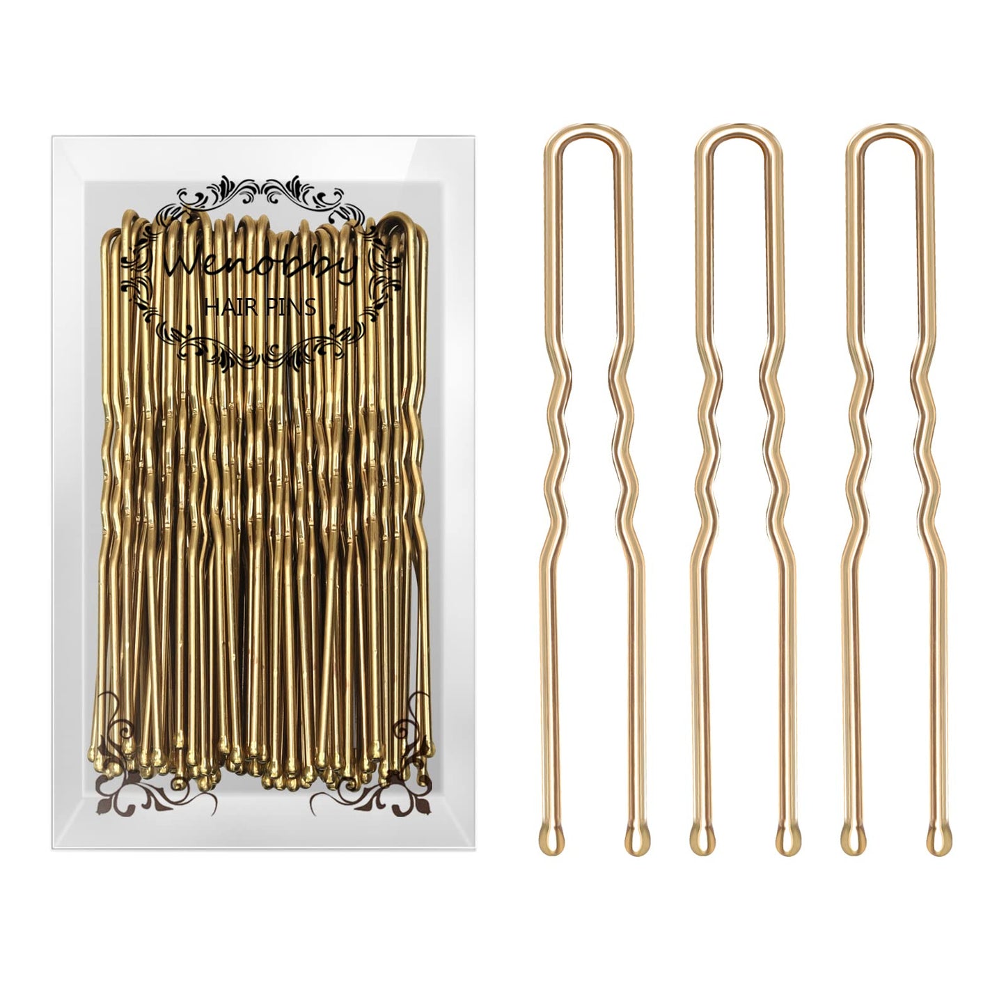 U Shaped Gold Hair Pins For Buns, 100 Pcs 2.8'' Blonde Hair Pins For Women Hair Styling With Thick Hair
