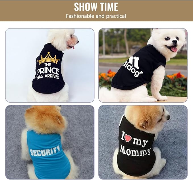 Custom Dog Clothes Shirts for Small Large Dogs Breathable Pet Shirt Customized Image Text Sleeveless Tank Tops for Puppy Cats Customize Pets Apparel Gifts, Blue, XXL