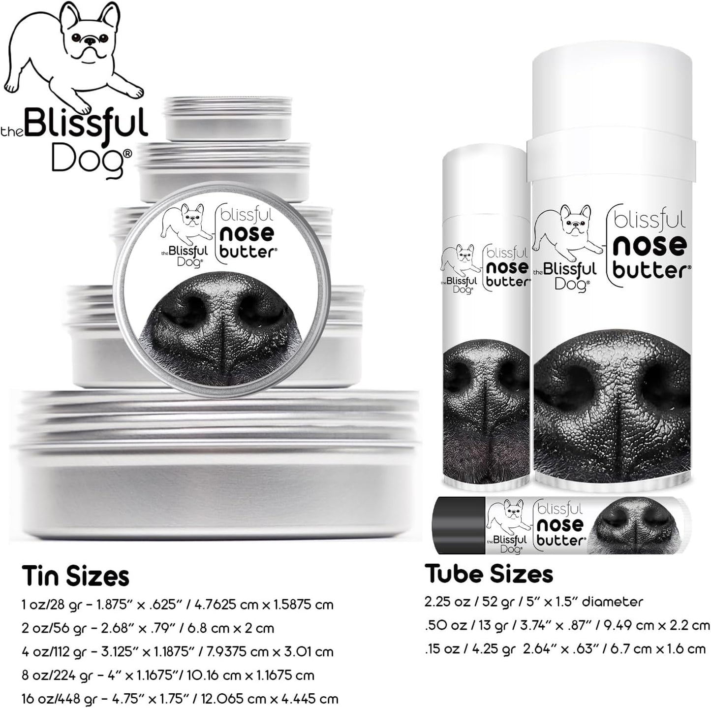The Blissful Dog Cane Corso Nose Butter for Dry, Cracked Skin, Lick-Safe Dog Nose Balm with Moisturizing Shea Butter, Almond, Olive, and Essential Oils, Pet Supplies, Uncented, 1 oz.