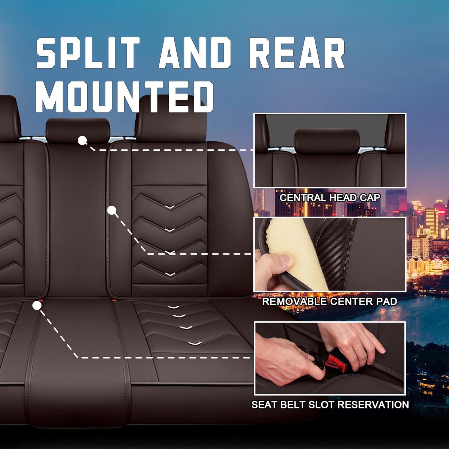 Car Seat Covers for Chrysler Pacifica 2004-2025, Stylish Sport Seat Cover, Premium Nappa Leather Car Seat Cover. Automobile Seat Covers Sets.(Luxury 5 Seats/Coffee Color)