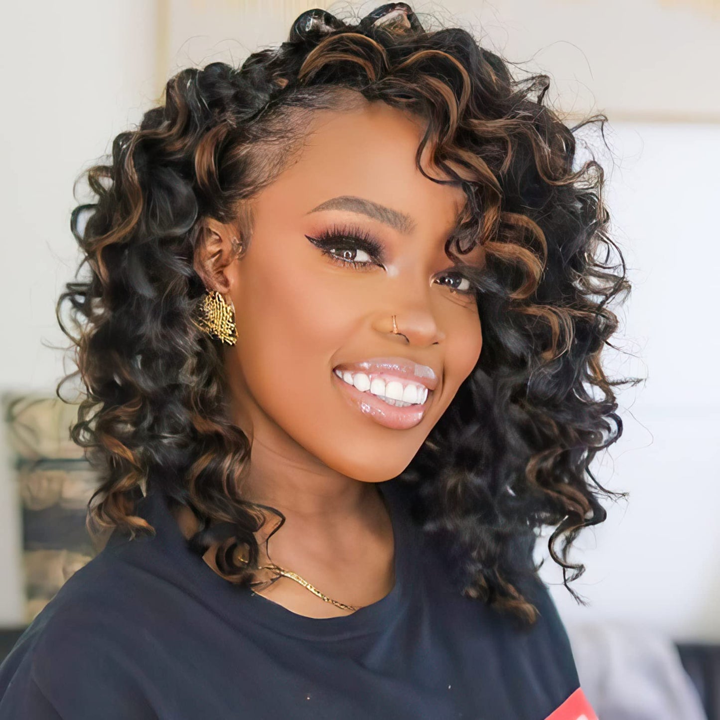 Toyotress Ocean Wave Crochet Hair - 14 Inch 8 Packs Black Mix Brown Crochet Braids Deep Twist Synthetic Braiding Hair Extensions