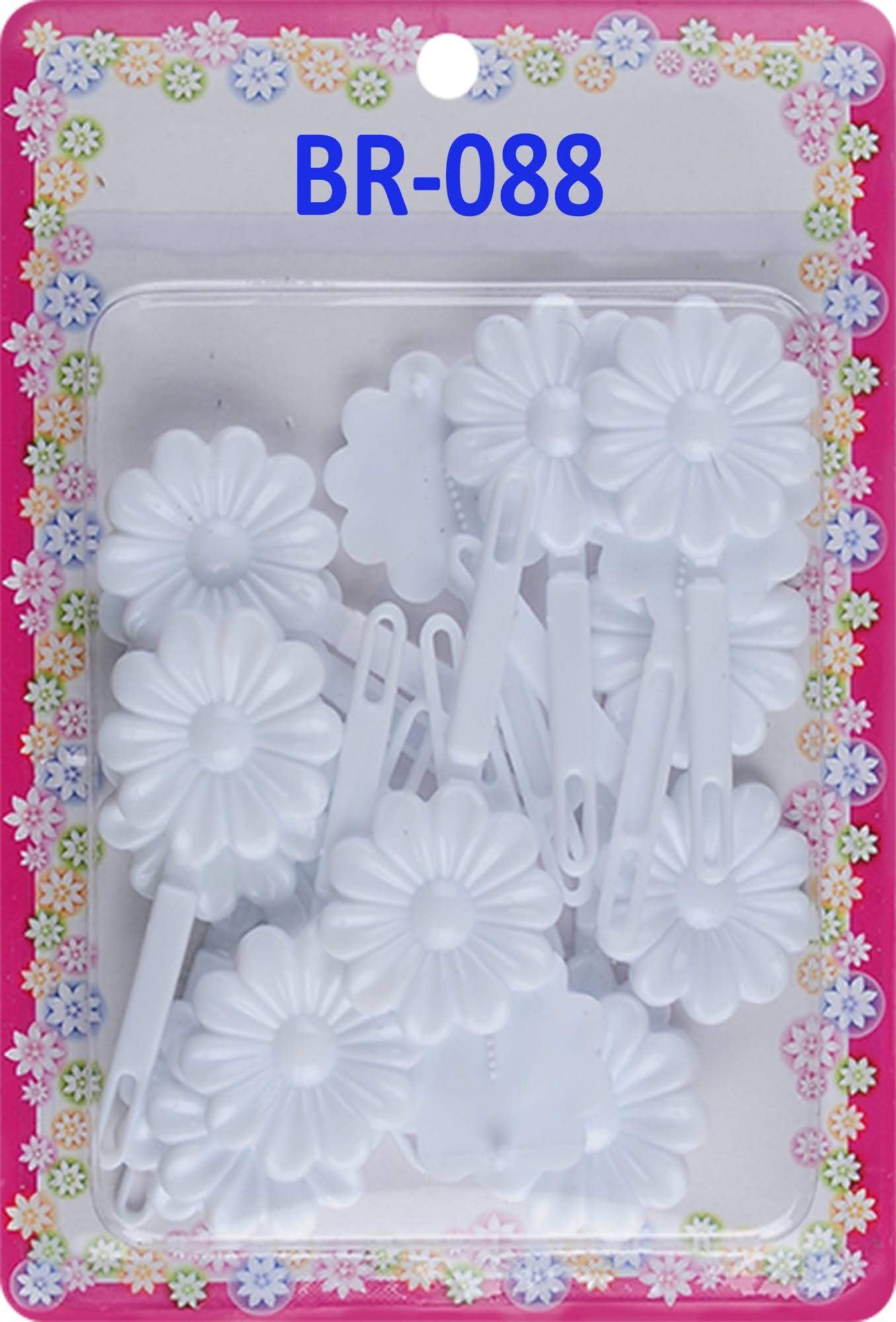 Tara Girls Self Hinge Plastic Flower Hair Barrettes 18 Pieces Selection (White)