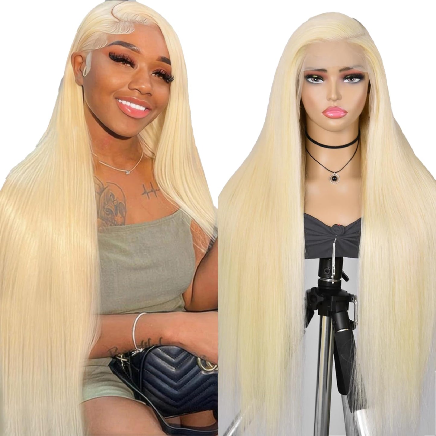 Bungiol 30 Inch Lace Front Wig Human Hair 613 Blond Lace Front Wig Human Hair 13X4 Hd Straight Lace Front Wigs Human Hair Bleach