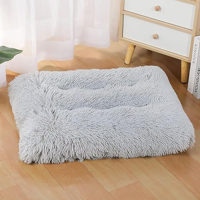 Dog Crate Mat, Dog Bed for Large Dogs, Comfy Fluffy Kennel Pad Anti-Slip for Dog beds & Furniture, Quilted Dog Bed for Pets for Medium/Small Dogs Cats (Color : Purple, Size : 36x25)