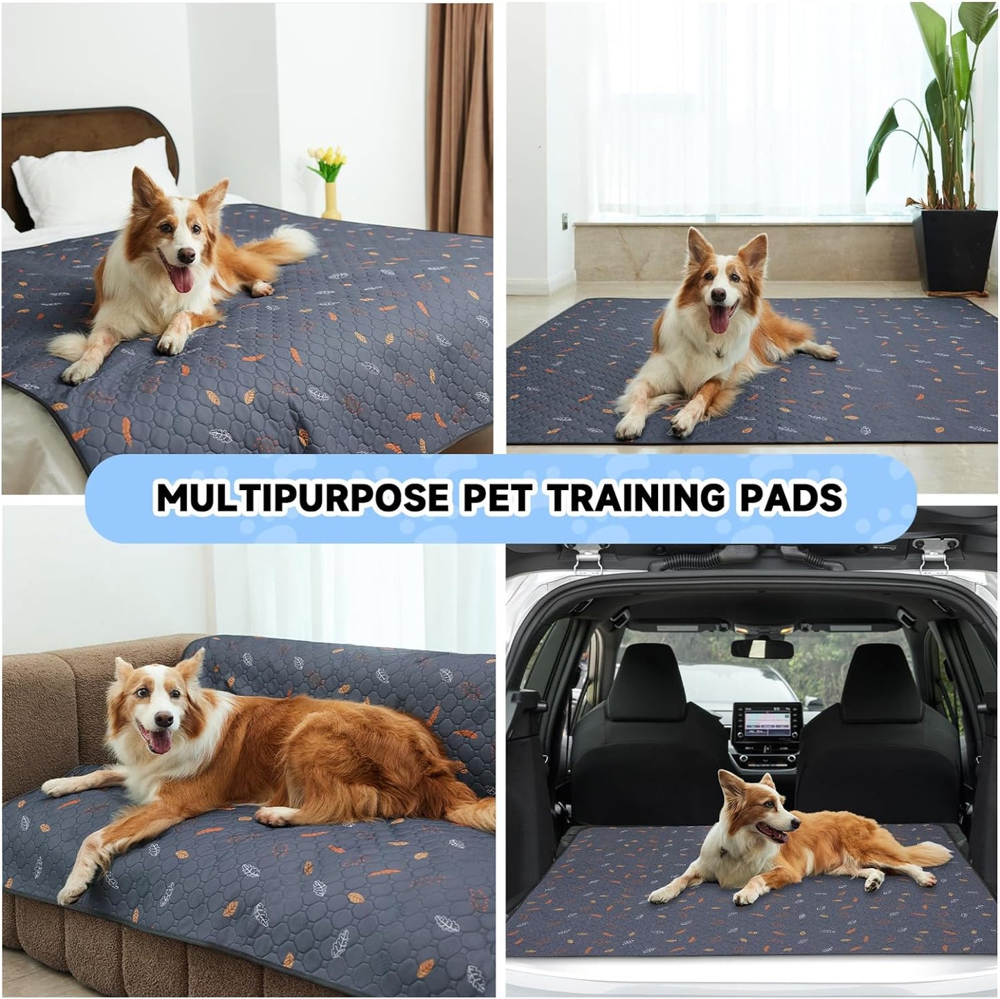 Sunheir Washable Pee Pads for Dogs Extra Large 48" x 60" 2-Pack, Reusable Puppy Pads Pet Training Pads for Dog Playpen Indoor, Waterproof Dog Pee Pads for Puppy Playpen, Whelping Pad - Pink