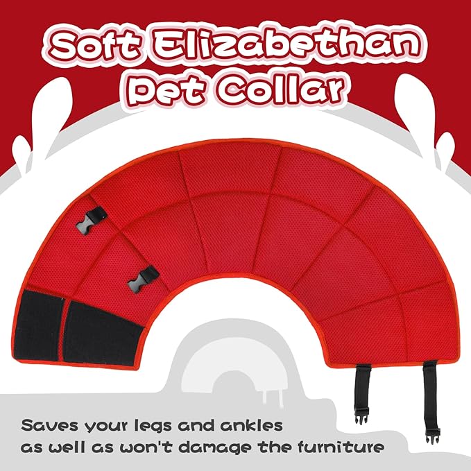 Dog Cone for Large Dogs After Surgery, Soft Dog Cone Collar for Dogs to Stop Licking, Adjustable Comfy E-Collar Alternative Lightweight Post-Surgery Recovery Elizabethan Collar for Pet