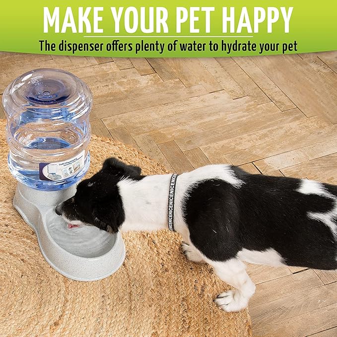 ZONETECH Pet Feeder Dispenser 2 Pack- Premium Quality Durable Self-Dispensing Gravity 1 Gallon Pet Food Bowl- Automatic Self Feeding for Cats and Dogs
