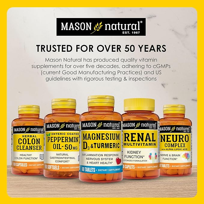 MASON NATURAL Vitamin K 100 mcg, Supports Bone & Joint Health, Helps Calcium Absorption, 100 Tablets, Pack of 3