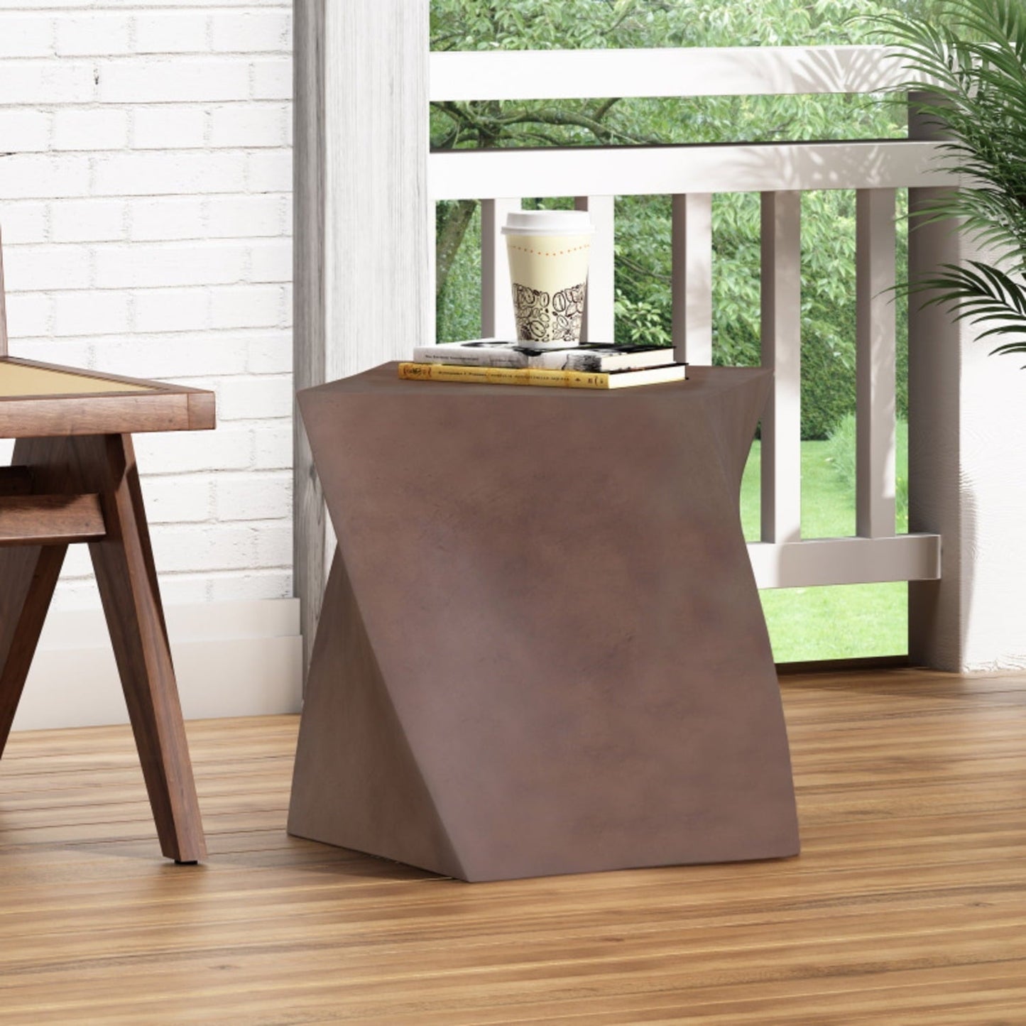 DIANJIE Outdoor LightWeight Concrete Side Table