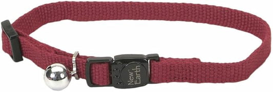 Coastal Pet New Earth Soy Adjustable Breakaway Cat Collar - Eco-Friendly, Odor-Resistant and Adjustable Cat Collar, Cranberry, 3/8" x 08"-12"