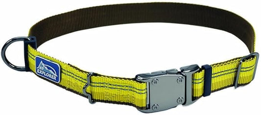 Coastal Pet K9 Explorer Reflective Adjustable Dog Collar - Comfortable Collar for The Outdoors - Durable, Lightweight Accessory with Side-Release Buckle - Goldenrod, 5/8" x 10-14"