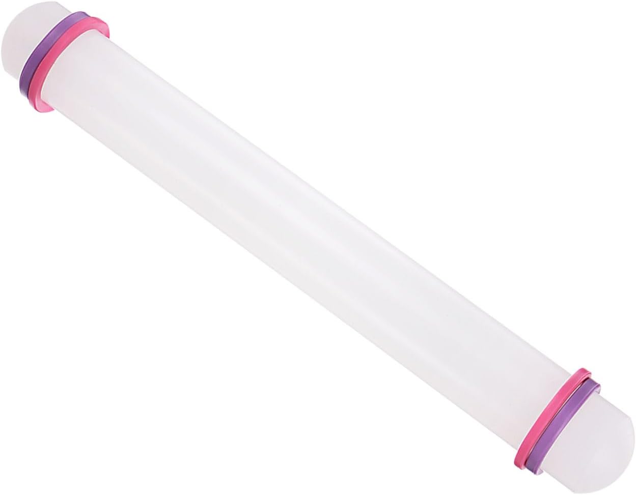 Fondant Rolling Pin, 12" Length, PP Plastic Non-Stick Guide Rings Fondant Roller Dough Roller - (Applications: for Clay Baking Fondant DIY)