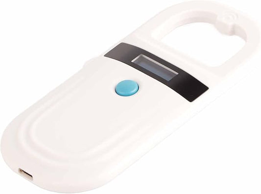 FILFEEL Rechargeable Animal Chip ID Scanner Microchip Pet Tag Scanner OLED Display USB Rechargeable for Animal Management Resource Management White 13.5 x 6cm