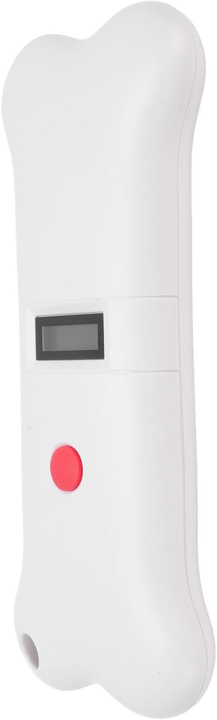 GOWENIC Portable 134.2KHZ Dog Chip Scanner, Animal Tag Scanner Recognizer with OLED Display for Dogs, Cats, Cows, ABS White
