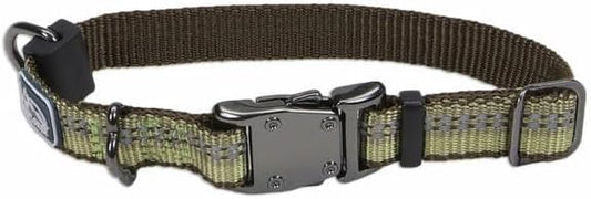 Coastal Pet K9 Explorer Reflective Adjustable Dog Collar - Comfortable Collar for The Outdoors - Durable, Lightweight Accessory with Side-Release Buckle - Fern, 5/8" x 10-14"