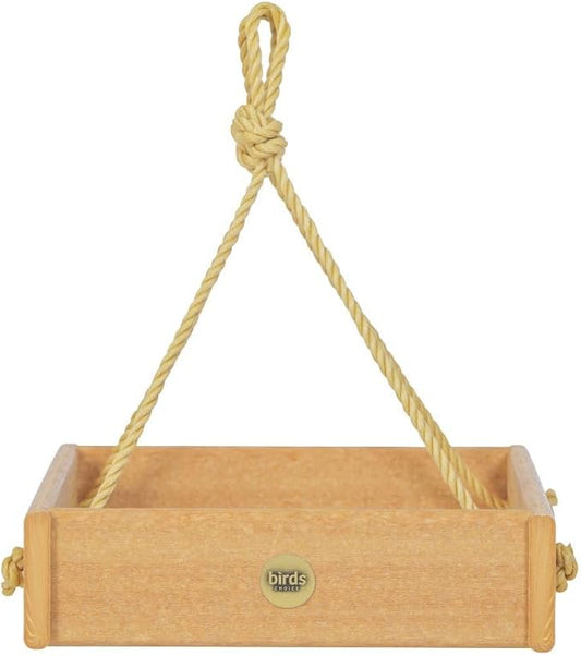 Birds Choice SCHPF100 Hanging Tray Bird Feeder, Spruce Creek Collection, Recycled Plastic,Natural Teak