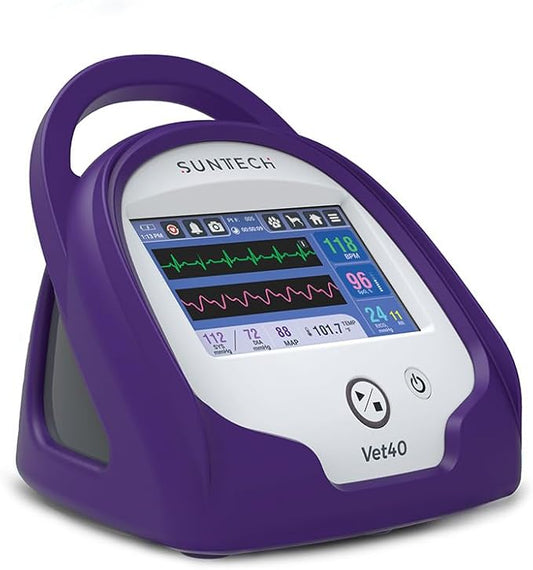 SunTech Vet40 Veterinary Monitor – BP, Masimo SPO₂, Temperature, ECG, Capnography-Capable (Sensor Sold Separately), (Emperor Purple)