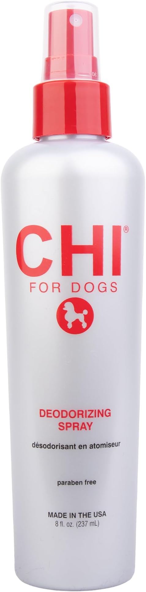 CHI for Dogs Deodorizing Spray for Dogs and Puppies, Dog Grooming Spray to Help Refresh Coats and Reduce Odors Between Baths While Moisturizing Fur, Unscented, 8 Fl Oz