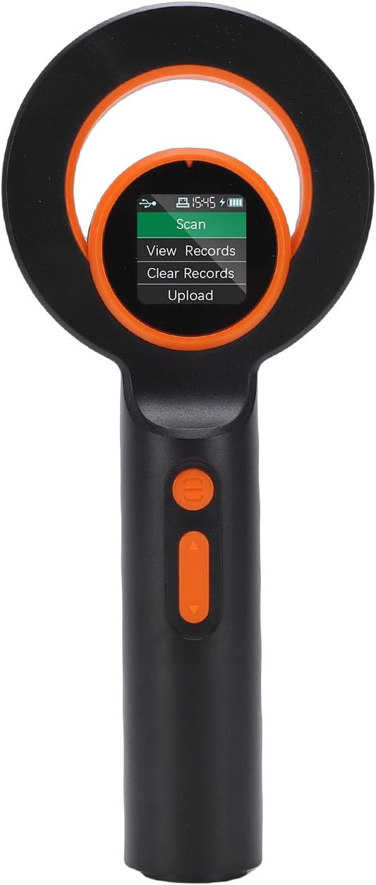 Pet Microchip Reader Multifunctional Portable Tag Scanner Supports EMID FDXB USB Connection 1.44 Inch Screen Pet Chip Scanner for Vet Clinic