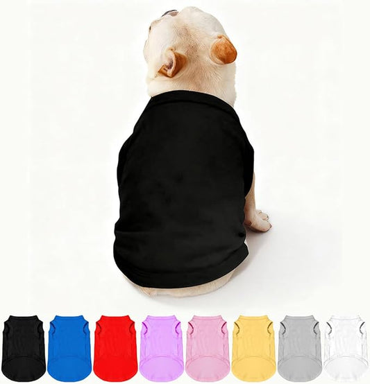 Custom Dog Shirt Pet Clothes Breathable Shirts for Small to Large Dogs Customized Name Logo Photo Puppy Outfits Personalized Sleeveless Vest Pets Apparel All-Black, XL