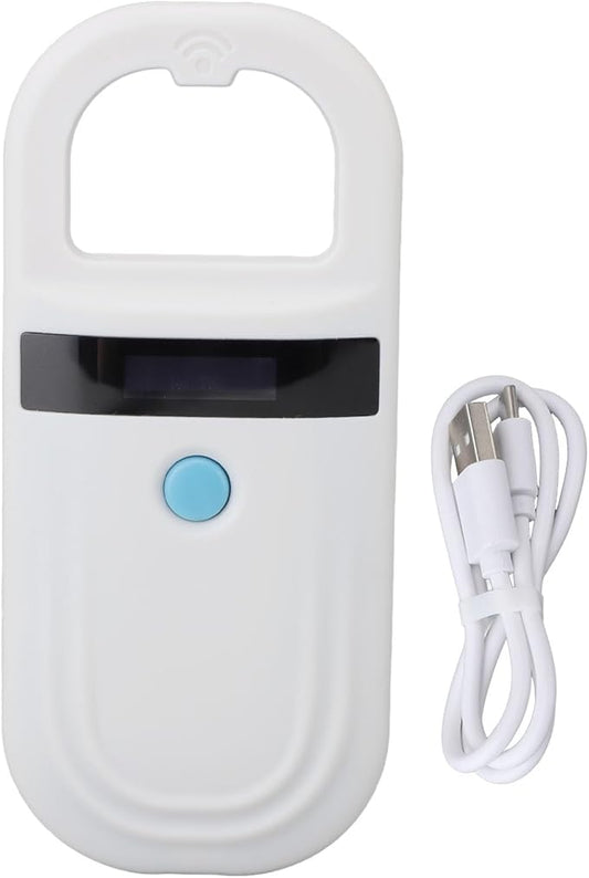 Pet Microchip Reader Portable Rechargeable ABS Scanner for Cow Sheep Dog Cat Poultry - Efficient Animal ID Tag Detection, Lightweight for Mobile Use