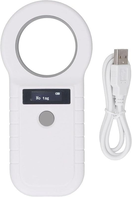 Pet Microchip Reader 134.2k Dual Frequency Portable Pet Chip Scanner Rechargeable Animal Tag Scanner for Pet Shops