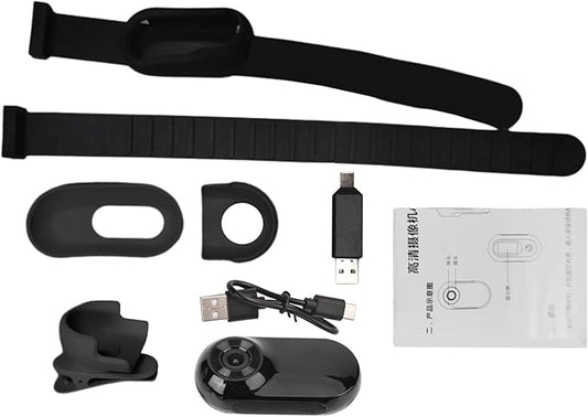 Mini Sports Camera Dog Collar Camera with 90° Wide Angle Lens + Comfortable Fit for Pet Walks and Travels (Black)