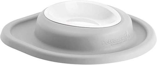 WeatherTech Single Low Pet Feeding System w/Plastic Dog/Cat Bowls - 8 oz (1 Cup) Light Grey (PSL0801LG)