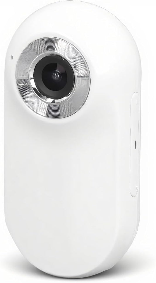 Jiawu Cat Collar Camera, HD 1080P Pet Camera Collar, 120° Wide Angle Dog Collar, Mini Sport Action Camera, Portable Camera for Cats, Dogs, Outdoor, Inoor (White)