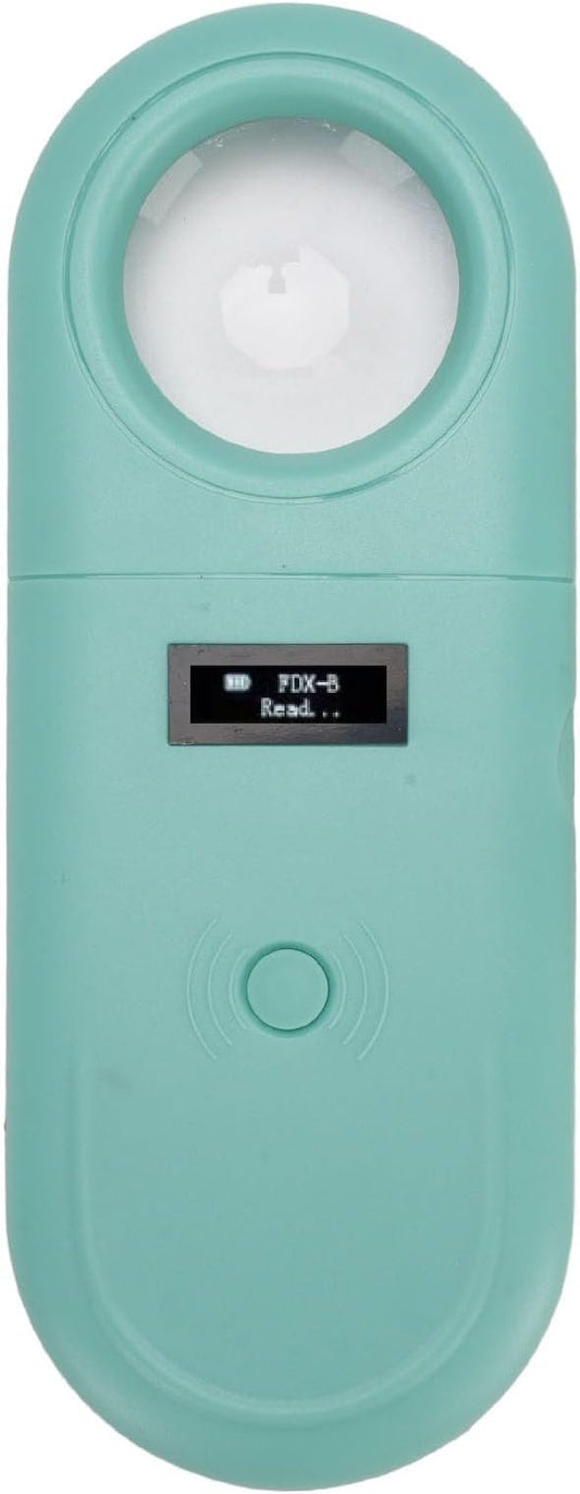 Low Frequency Animal Chip Scanner with Magnifying Glass and LED Light - Lightweight for Pet Identification - 30 Sets Data Storage