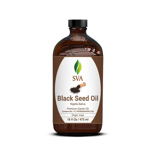 Sva Black Seed Oil - 16 Fl Oz - 100% Natural Cold Pressed Black Seed Oil - For Face, Skin Care, Hair Care, Scalp Massage & Body