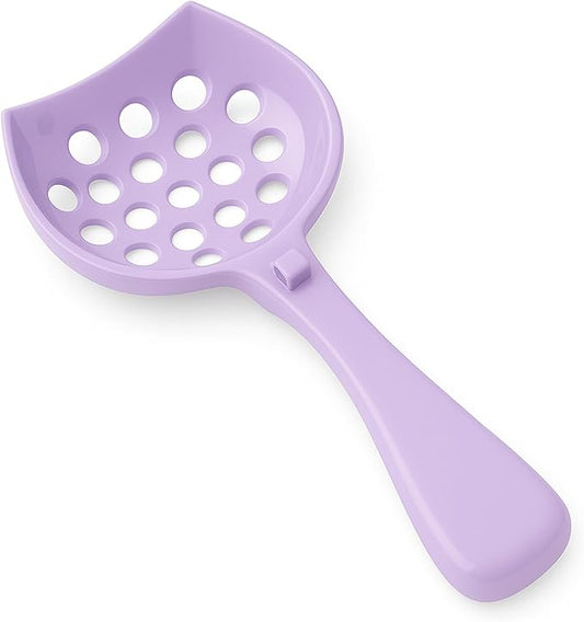 cat Litter Scooper with Holder: Easy-to-Clean cat Scooper for Litter Box; Ergonomic Handle Design for Pooper Scooper cat; Compatible with Clumping and Pellet Litter Scoop. (Lilac)