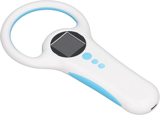 Pet Microchip Reader with Dual Frequency 134.2KHZ / 125KHZ, 100ms Recognition, 500 Record Storage, Handheld Pet ID Scanner for Animal Management