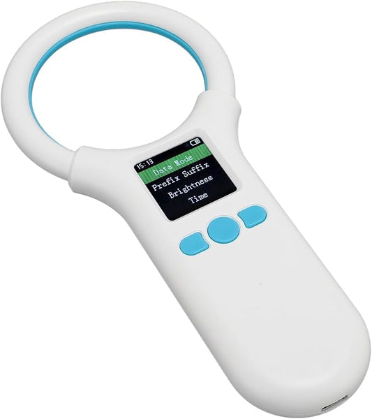 SUNGOOYUE Animal Microchip Scanner, Rechargeable EMID Pet Chip Reader with 1.44 Inch TFT LCD Screen and 500 Records Storage, for Dog Cat Pig Animal ISO11784 11785 FDX B