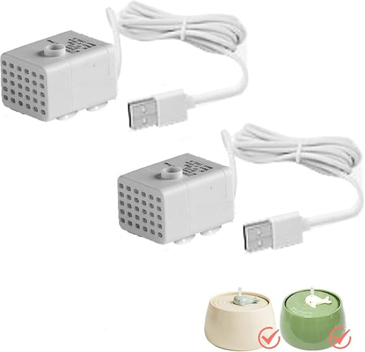 Cat Water Fountain Pump, Pet Water Fountain Pump for 45oz/1.3L Ultra-Silent Automatic Pet Drinking Water Dispenser, 2 Pack Replacement Pump for Pet Drinking Fountain Cat Water Dispenser Replacement