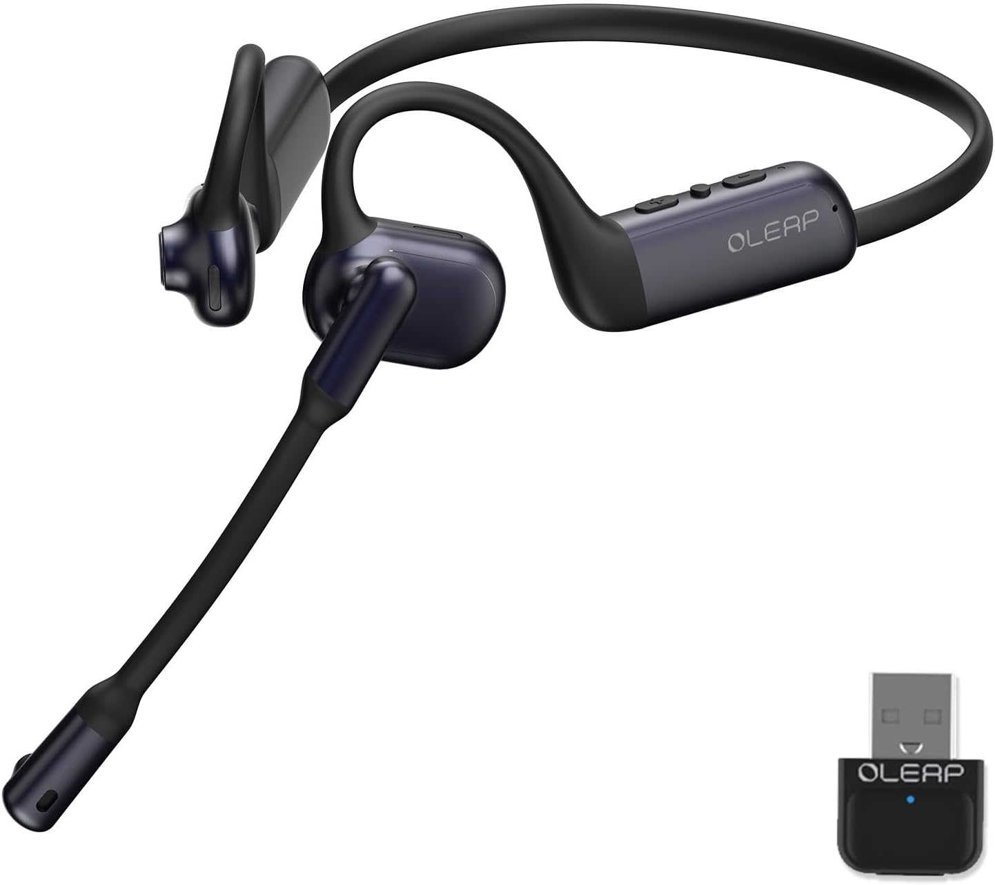 Pilot P200b Pro Wireless Headset with Mic for Work,50dB AI Noise Cancelling Microphone Headphones for Call,Bluetooth 5.3 Open Ear Headphones with Mic for WFH,Mobile Office,Meetings,PC & Phone