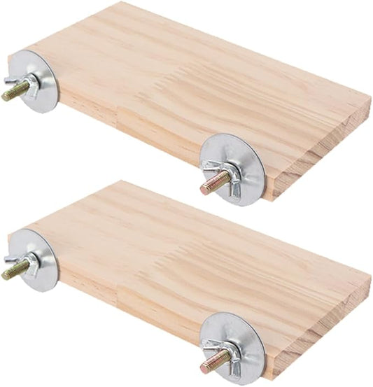 2Pcs Solid Wood Parrot Stand and Small Animal Climbing Platform