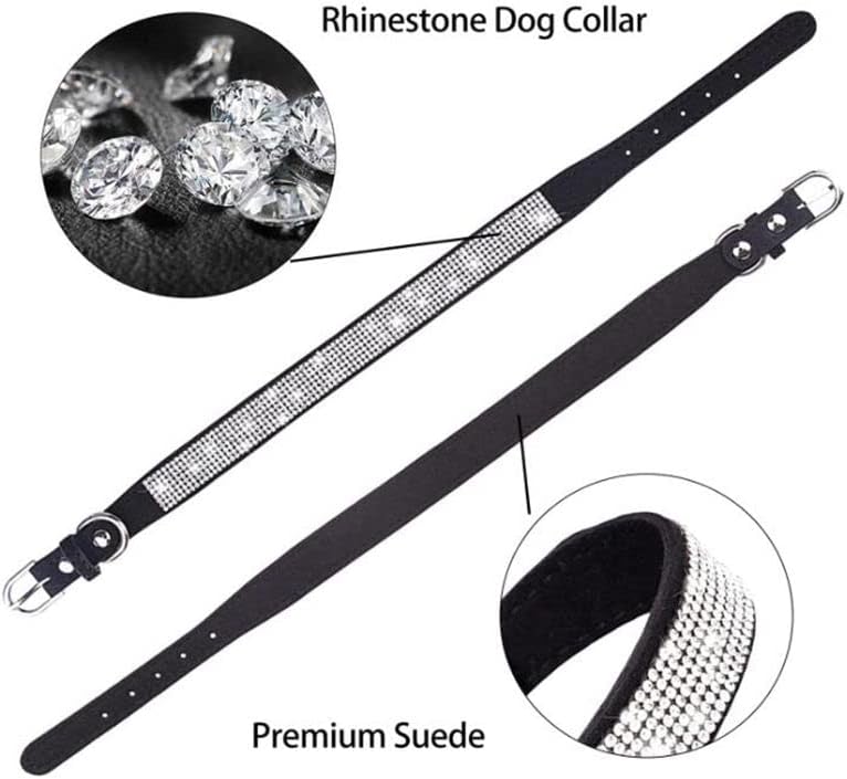 Rhinestone Dog Collar for Small Dogs, Bling Diamond Fancy Crystal Glitter Pretty Jewel Pet Puppy Collars for XXS XS Small Medium Large Breed Girl Dogs Female Cats Kitten, Blue XXL