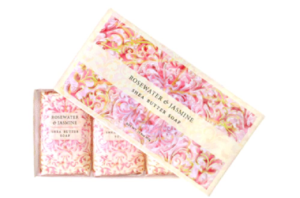 Greenwich Bay Trading Co. Shea Butter Soap, 12.9 Ounce, Rosewater & Jasmine, 3 Pack