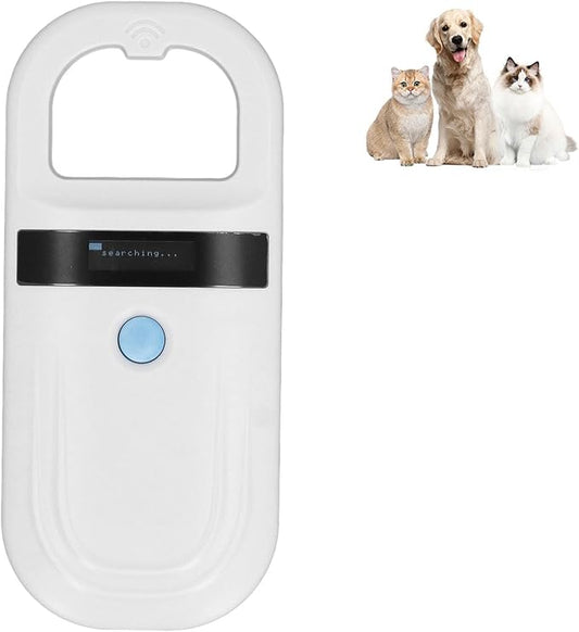 Pet Microchip Reader Scanner Animal Tag Reader, Portable Animal Chip ID Reader 134.2KHz 128 Records Data Storage Animal Chip Scanner for Pet Livestock Wildlife 5V
