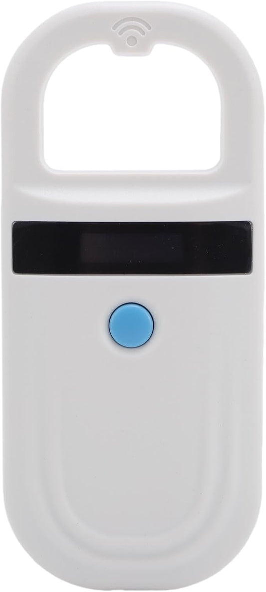 Pet Microchip Scanner, USB Interface Dual Frequency Animal Chip Scanner, Microchip Reader with Rechargeable Battery and Compact Design for Dogs, Cats, Pigs (White)