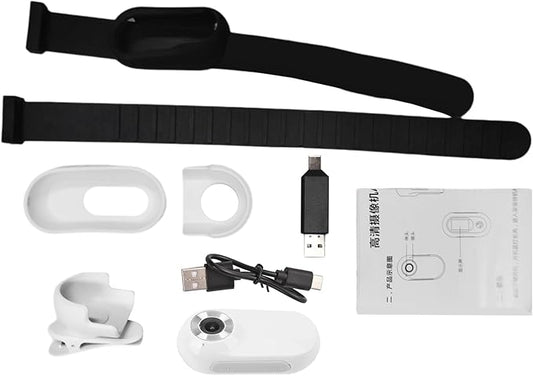 Mini Sports Camera Dog Collar Camera with 90° Wide Angle Lens + Comfortable Fit for Pet Walks and Travels (White)