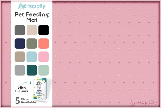 Dog Food Mat - 28x18 Raised Edges Dogs Mat for Food and Water Prevent Spill, Waterproof Cat Food Mats Protect Floors, Easy Clean Dog Bowl Mats for Food and Water, Silicone Pet Feeding Placemats Pink
