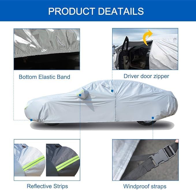 KouKou Oxford Waterproof SUV Car Cover Suitable for Kia Telluride from 2016 to 2025, Windproof All Weather Waterproof Outdoor Cover Sun Rain UV Dust Snow Protection.
