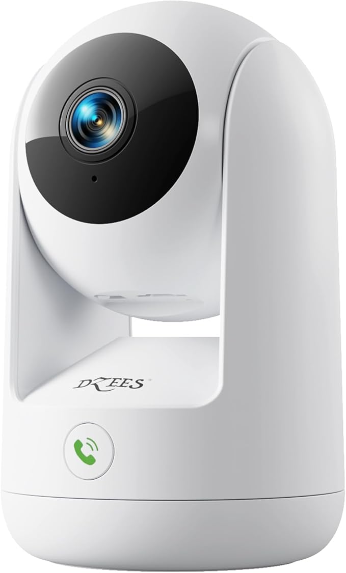 Dzees 5G/2.4G WiFi Indoor Security Camera Pet Camera No Subscription, 2K 360° WiFi Cameras, Wired Dog Pet Camera with Phone App, MagicPix Night Vision, Calls, 2-Way Audio, 24/7, Motion Tracking