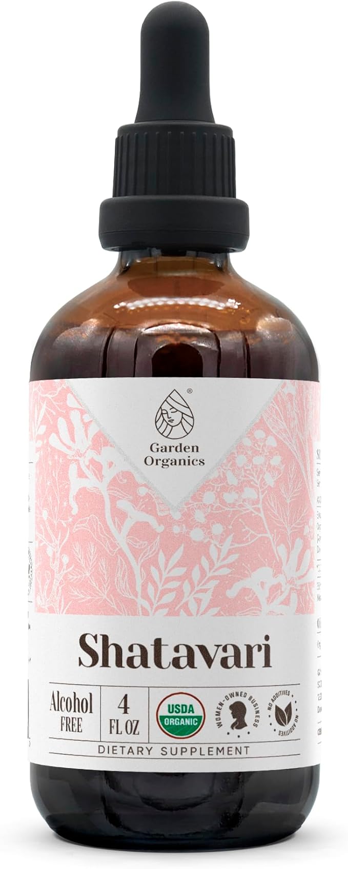 Shatavari USDA Organic Alcohol-Free Extract | Dietary Supplement, High-Potency Tincture | Natural Certified Organic Shatavari (Asparagus racemosus) Dried Root (4 oz)